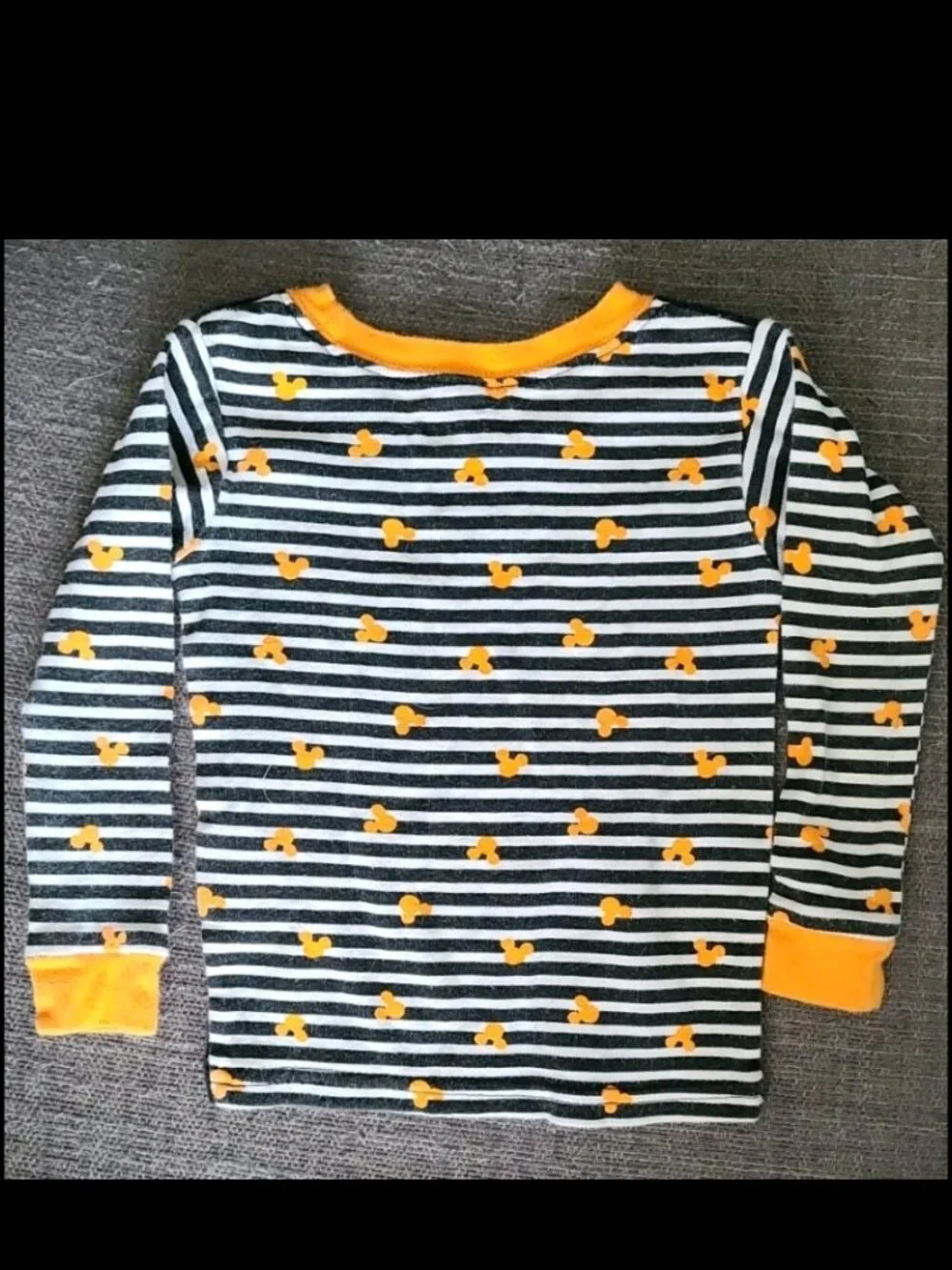 Disney 🎃🕸 Mickey Mouse Halloween Striped Pajamas Blk/Wht/Orange Unisex 18 M